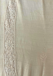 Chanderi Chikankari Unstitch Mens Kurta - Nude Peach