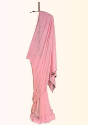 Georgette Chikankari Saree - Pink