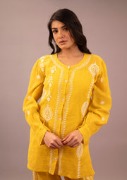 Yellow Chikankari Co-ord Set