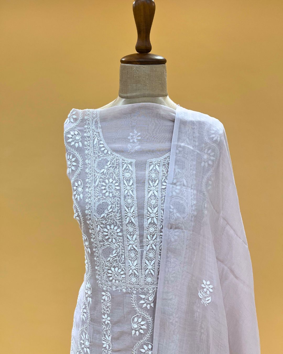 Mul Chikankari Unstitched 2pc Suit - Lavender Fog