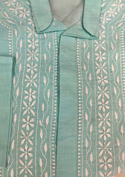 Cotton Chikankari Stitched Mens Kurta - Powder Blue