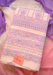 Cotton White,Lilac,and Pink 3 pc suit