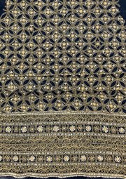 Georgette Unstitched Chikankari Suit 3 pc - Black