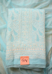 Cotton Aqua Blue 3 pc suit