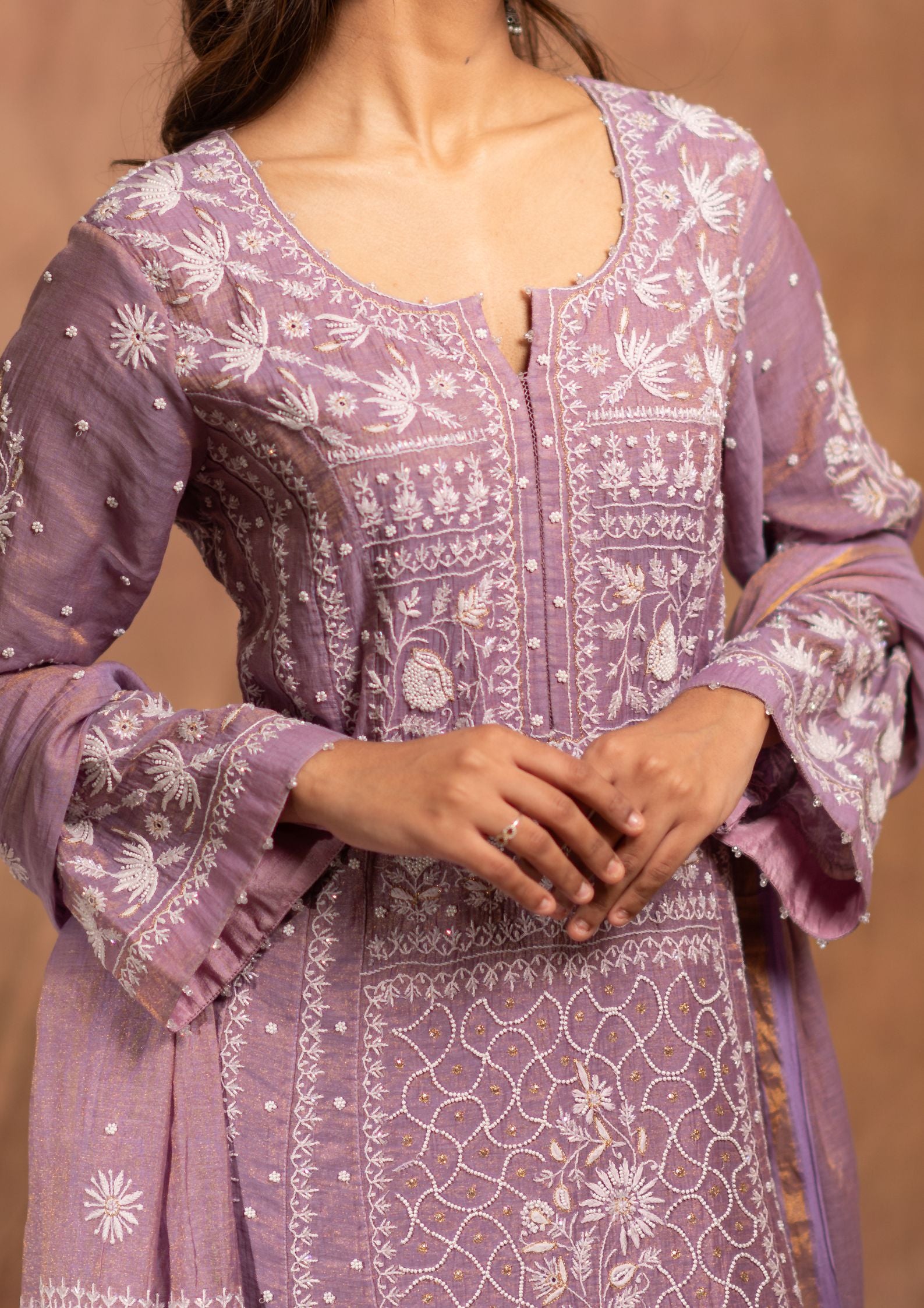 Tissue Chanderi Chikankari Anarkali - sc2410374