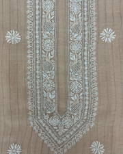 Mul Chanderi Chikankari Unstitched Mens Kurta - Blush Pink