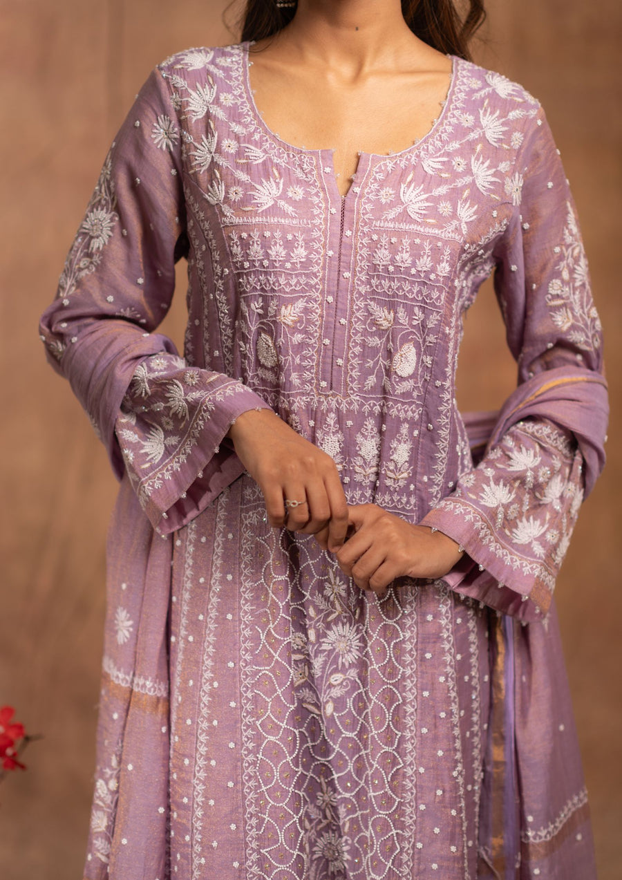 Tissue Chanderi Chikankari Anarkali - sc2410374