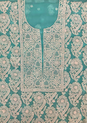 Georgette Unstitched Chikankari Suit 3 pc - Blue