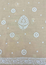 Tissue Unstitched Chikankari Suit - Biege