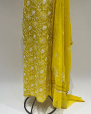 Mul Chikankari Unstitched 2pc Suit - Blazing Yellow