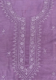Chanderi Chikankari Unstitched Mens Kurta - Mauve