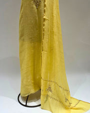 Mul Chikankari Unstitched 2pc Suit - Illuminating Yellow