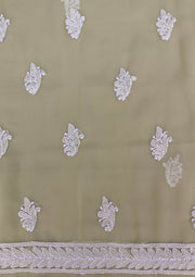 Georgette Unstitched Chikankari Suit 3 pc - Butter