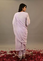 Light Purple Mul Chanderi Suit