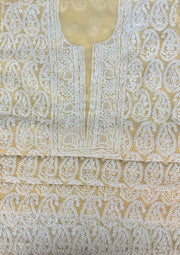 Georgette Unstitched Chikankari Suit 3 pc - Butter