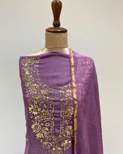 Mul Chikankari Unstitched 2pc Suit - Chive Blossom