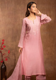 Mul Chanderi Chikankari Straight Suit - sc249578