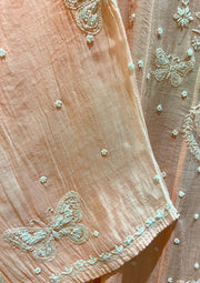 Mul Chanderi Anarkali - Coral Peach