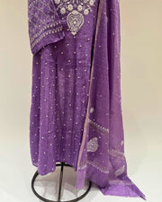 Tissue Chikankari Unstitched Anarkali - Amethyst Purple