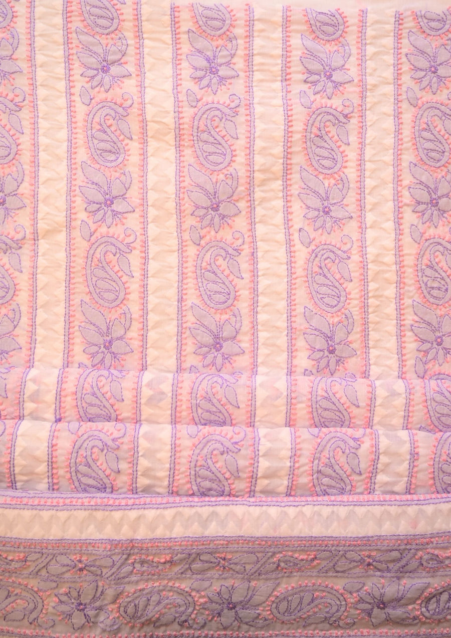 Cotton White,Lilac,and Pink 3 pc suit