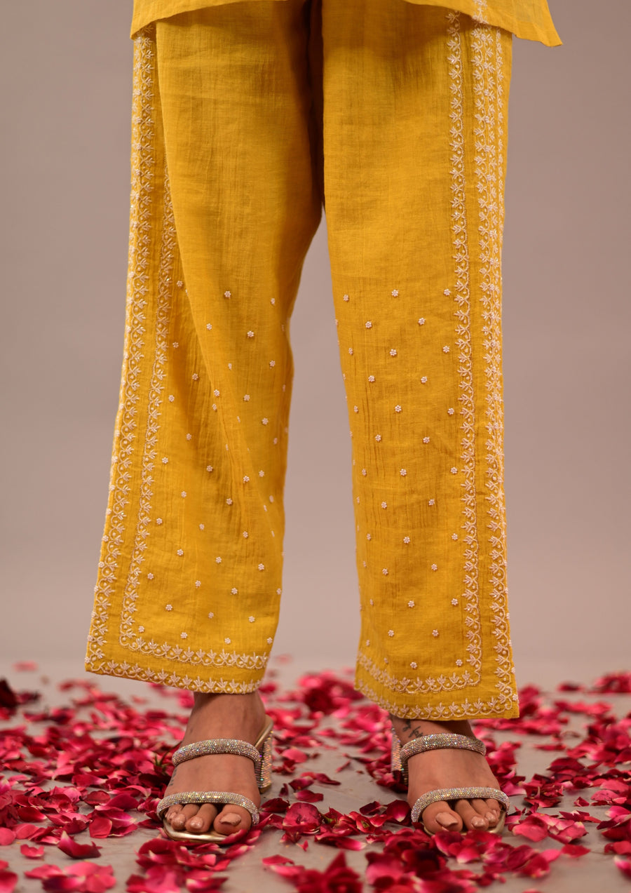 Yellow Chikankari Co-ord Set