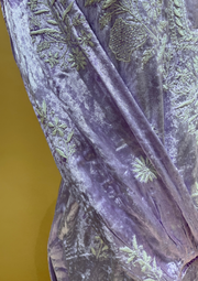 Velvet Chikankari Stitched Coord Set - Lilac