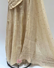 Tissue Chikankari Unstitched Anarkali - Gold