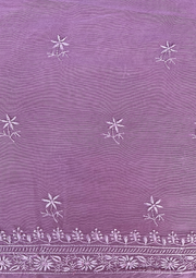 Chanderi Chikankari Unstitched Mens Kurta - Mauve