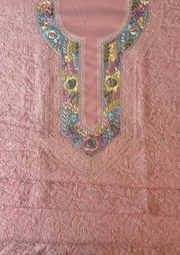 Cotton Chikankari Unstitched Suit - Baby Pink