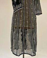 Georgette Anarkali Chikankari Kurta - Black