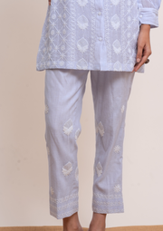 Maheshwari Mul Chanderi Coord Set - Ice Blue