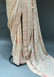 Chikankari Georgette Saree & Blouse - Blush Pink