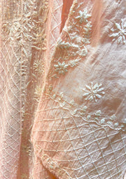 Mul Chanderi Anarkali - Peach Ombre