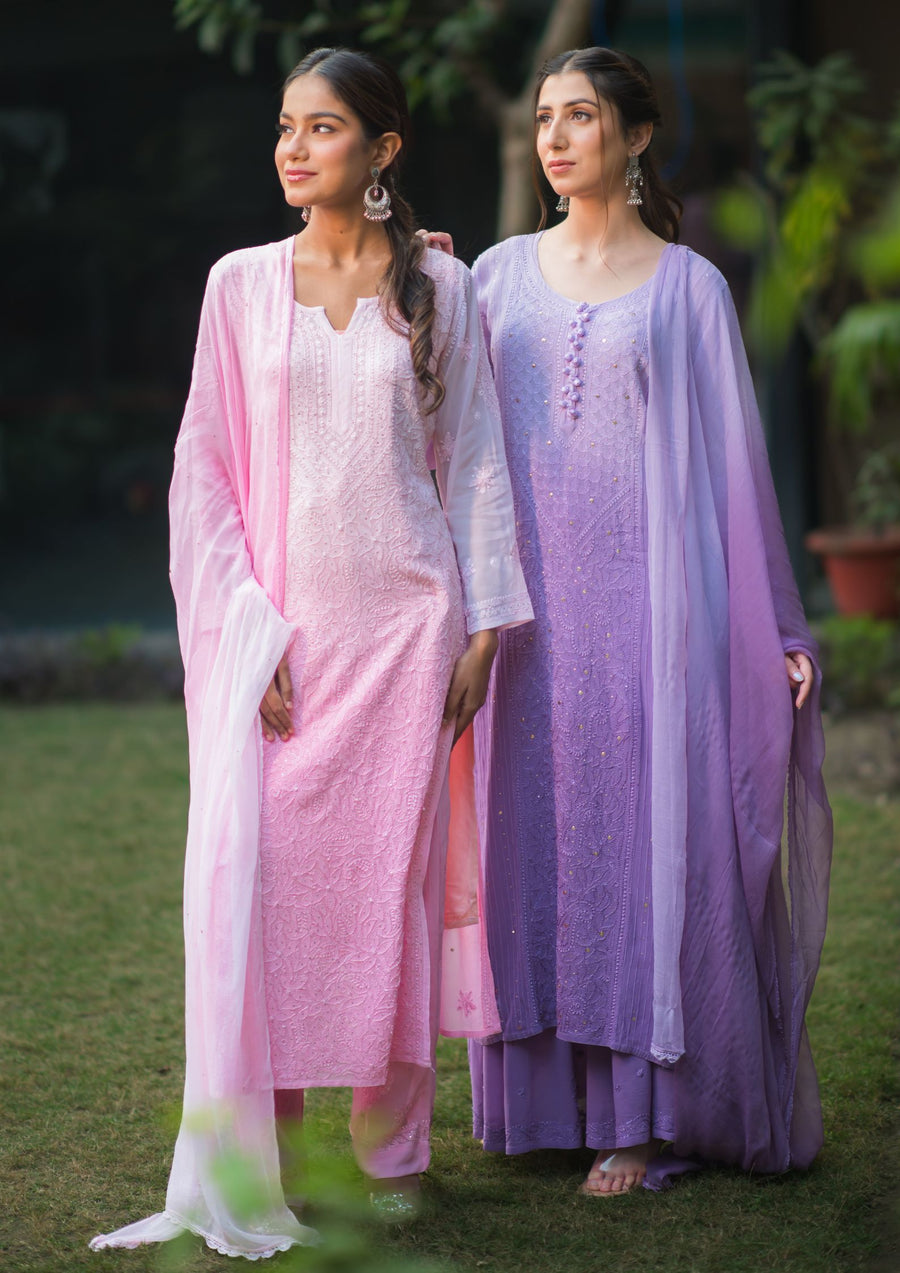 Women's Handcrafted Kurta Dupatta and pant Set - sc2422326