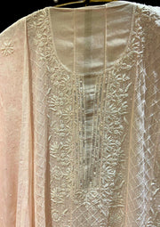 Mul Chanderi Anarkali - Peach Ombre
