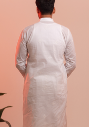 Cotton Chikankari Men's Kurta - White