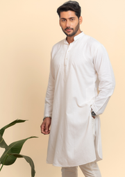 Cotton Chikankari Men's Kurta - White