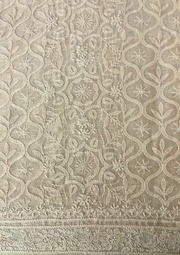 Chanderi Chikankari Unstitch Mens Kurta - Nude Peach