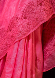 Silk Chikankari Saree - Pink sc2423267