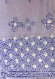 Cotton Chikankari Unstitched Suit - Blue