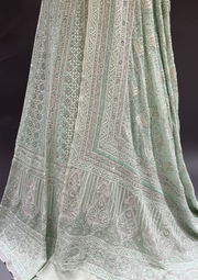 Chikankari Georgette Lehanga - Mint Green
