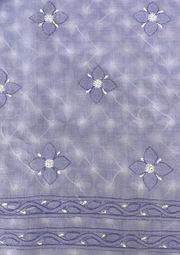 Cotton Chikankari Unstitched Suit - Blue