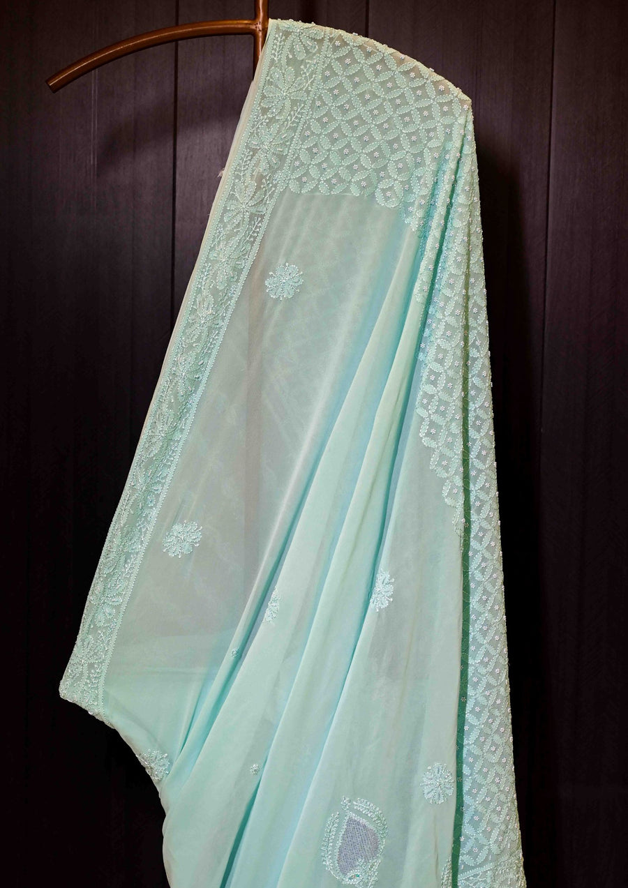 Georgette  Chikankari Saree sc2423508