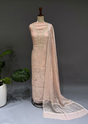 Tissue Chikankari Unstitch 2pc Suit - Blush Pink