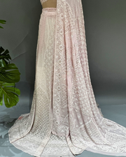 Chikankari Pure Georgette Lehanga - Blush Pink