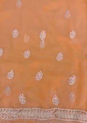 Georgette Unstitched Chikankari Suit 3 pc - Orange