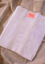 Mul Chanderi Chikankari Men's Kurta Material - SC113769