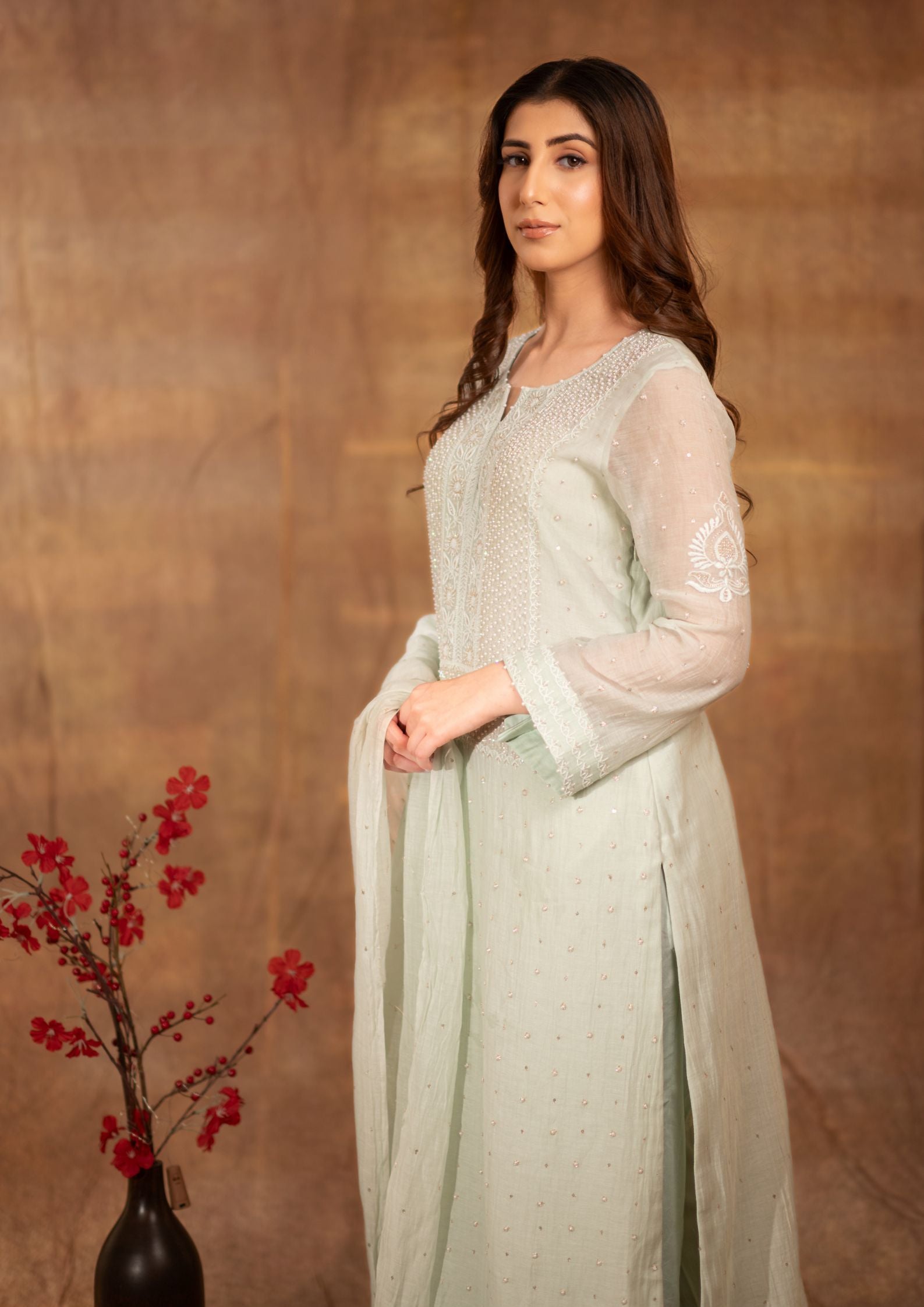 Mul Chanderi Chikankari Straight Suit - sc2424237