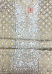 Tissue Chikankari Co-ord Set - Beige