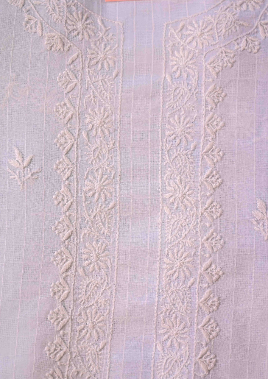 Mul Chanderi Chikankari Men's Kurta Material - SC113769